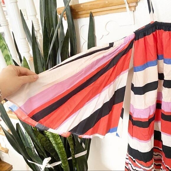 Nicholas Amalfi Striped dress off shoulders sz 4 - Picture 3 of 7